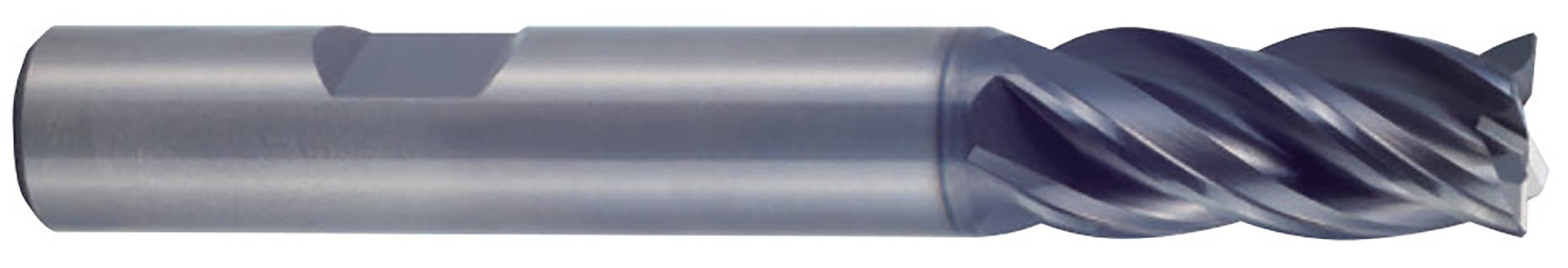 Picture of YG-1 UGMF77032 Dia 1/2 SH 0.50 LOC 0.6250 OAL2.50 End Mill Standard Flute Variable Helix Carbide TiAlN Single End Square Sharp V7 Plus A