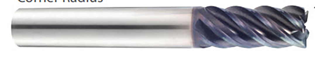 Picture of YG-1 UGMG34S835 Dia 3/4 SH 0.7500 LOC 2.7500 OAL5.00 End Mill Standard Flute Variable Helix Carbide TiAlN Single End Corner Radius0.2500 6.35mm TitaNox Power End Mill