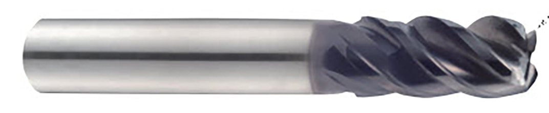 Picture of YG-1 UGMG42040 Dia 5/8 SH 0.6250 LOC 1.2500 OAL3.50 End Mill Standard Flute Variable Helix Carbide TiAlN Single End Corner Radius0.0300 0.76mm TitaNox Power End Mill