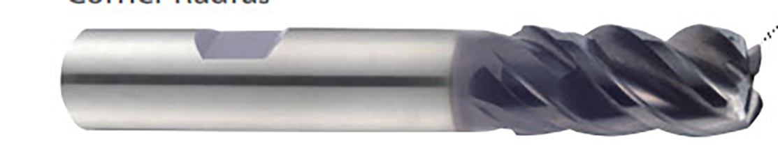 Picture of YG-1 UGMG43920 Dia 1 SH 1.00 LOC 2.00 OAL5.00 End Mill Standard Flute Variable Helix Carbide TiAlN Single End Corner Radius0.0600 1.52mm TitaNox Power End Mill