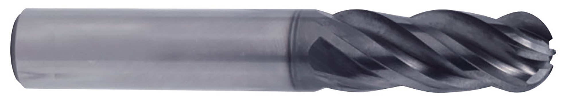 Picture of YG-1 UGMG53024 Dia 3/8 SH 0.3750 LOC 0.8750 OAL2.50 End Mill Standard Flute Variable Helix Carbide TiAlN Single End Ball NoseBall V7 Plus A