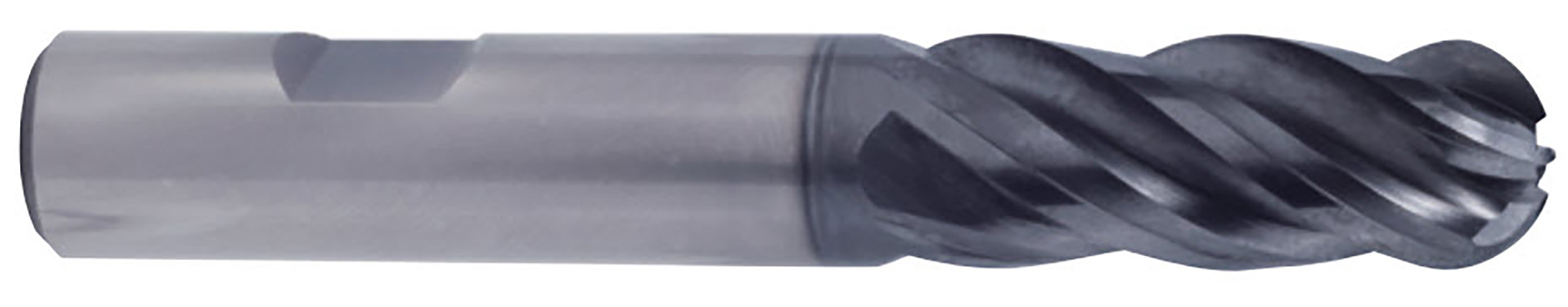 Picture of YG-1 UGMG54028 Dia 7/16 SH 0.4375 LOC 1.00 OAL2.7500 End Mill Standard Flute Variable Helix Carbide TiAlN Single End Ball NoseBall V7 Plus A