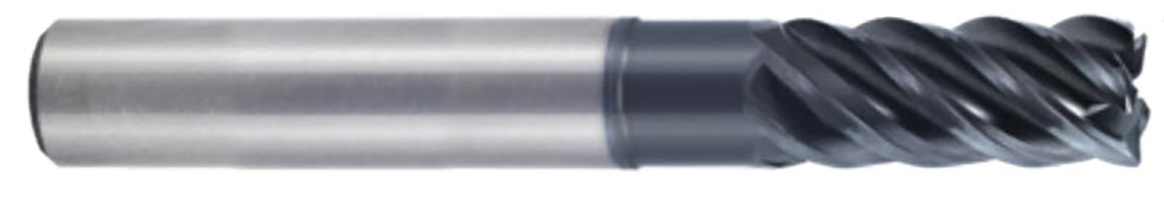 Picture of YG-1 UGMH07932 Dia 1/2 SH 0.50 LOC 0.6250 OAL6.00 End Mill Standard Flute Variable Helix Carbide TiAlN Single End Corner Radius0.0900 2.29mm TitaNox Power End Mill