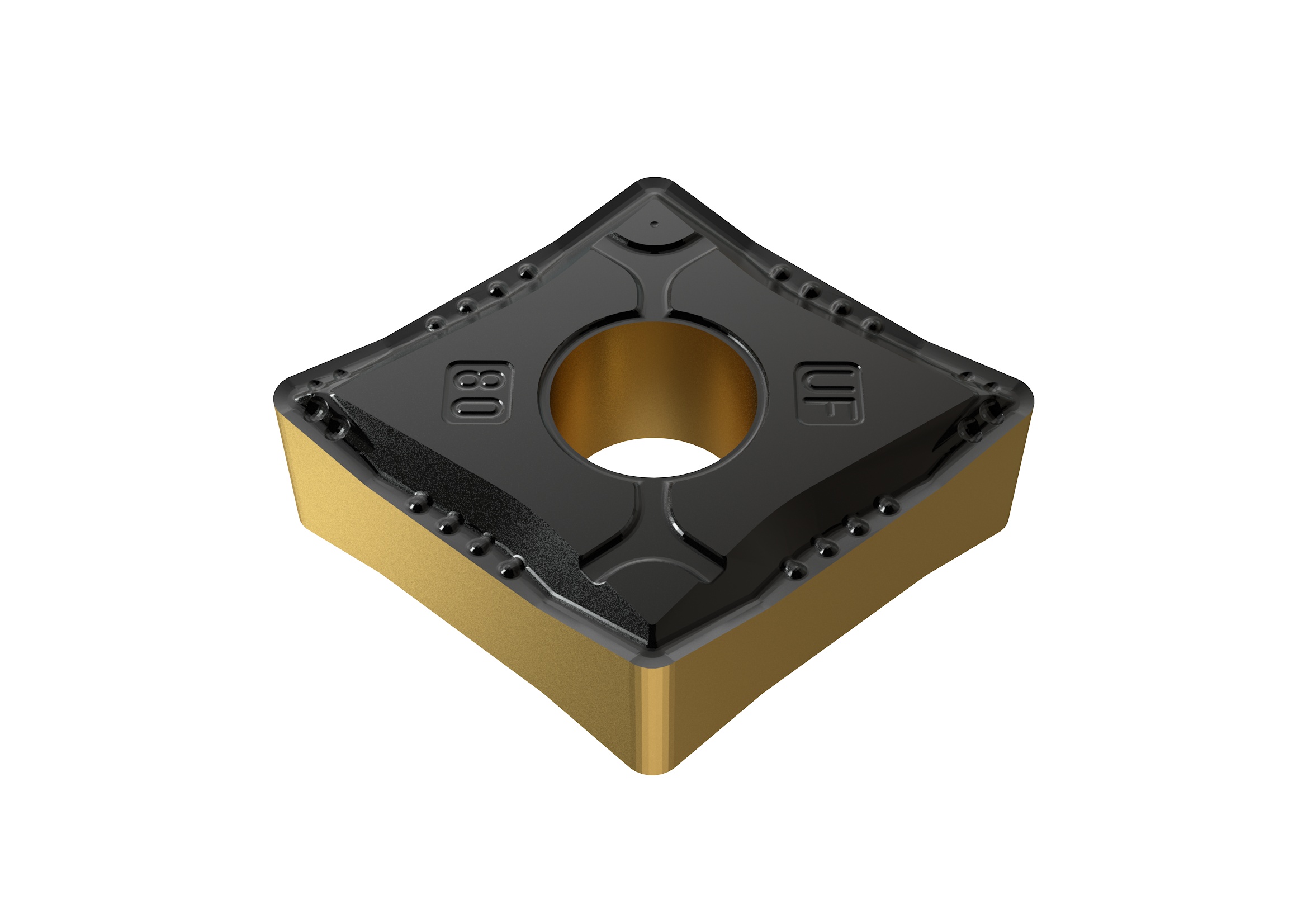 Picture of CNMG432UF YG3030 YG-1 CNMG120408-UF YG3030 80.0° Negative Carbide 0.0313 0.80mm Radius Medium, Semi Finishing