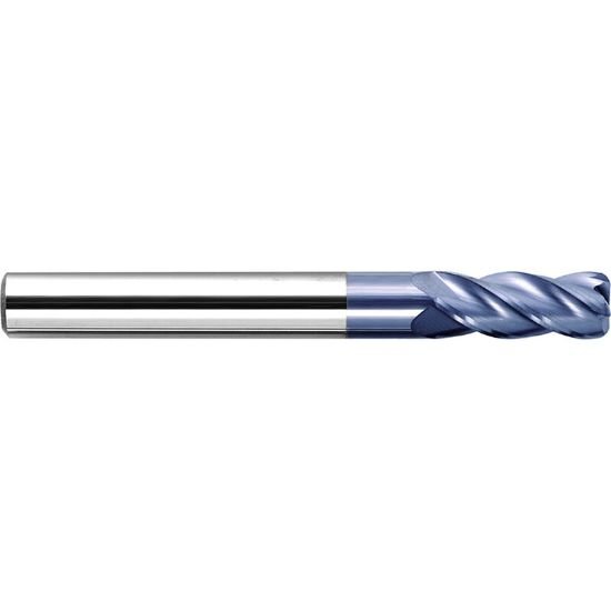 Picture of ZCC GM-4R-1/2-R015 KMG303 Dia 1/2 SH 0.50 LOC 1.00 OAL3.00 End Mill Standard Flute Variable Helix Carbide TiAlN Single End Corner Radius0.0150 0.38mm