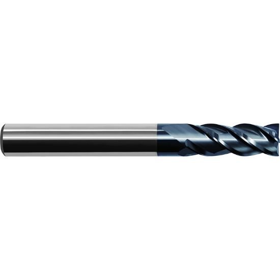 Picture of ZCC UM-4E-3/16 KMG405 Dia 3/16 SH 0.1875 LOC 0.6250 OAL2.00 End Mill Standard Flute Variable Helix Carbide TiAlN Single End Square Sharp