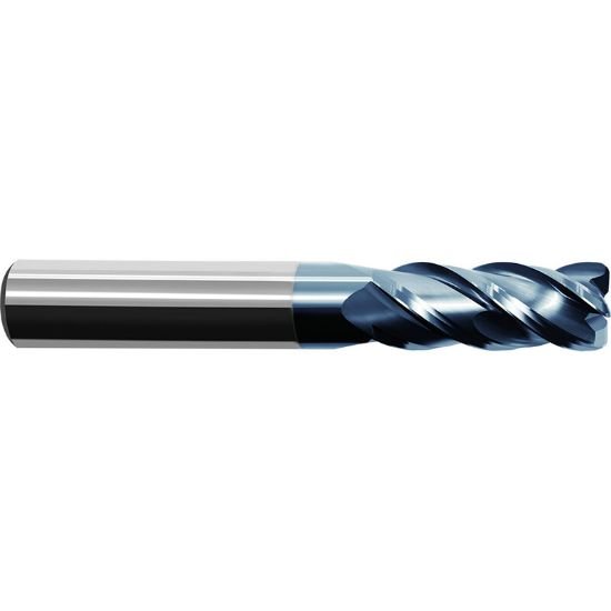 Picture of ZCC UM-4R-5/8-R030 KMG405 Dia 5/8 SH 0.6250 LOC 1.50 OAL3.50 End Mill Standard Flute Variable Helix Carbide TiAlN Single End Corner Radius0.0300 0.76mm