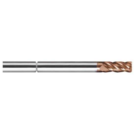 Picture of ZCC HMX-4R-4.0R1.0 KMG5515 Dia 4mm SH 0.1575 LOC 0.3937 OAL1.9685 End Mill Standard Flute Variable Helix Carbide TiAlN Single End Corner Radius0.0394 1.00mm