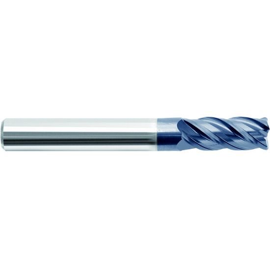 Picture of ZCC VSM-4R-3/8-R020 KMG405 Dia 3/8 SH 0.3750 LOC 1.00 OAL2.50 End Mill Standard Flute Variable Helix Carbide TiAlN Single End Corner Radius0.0200 0.51mm
